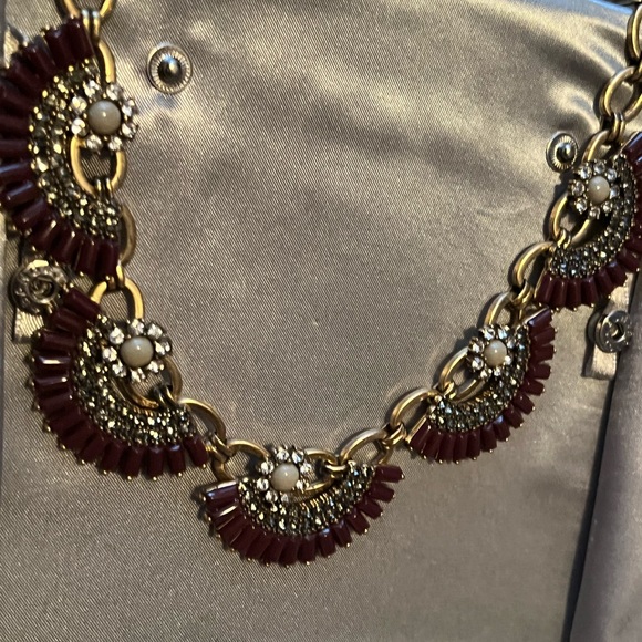JCREW FASHION NECKLACE - purple and gold - Picture 2 of 2